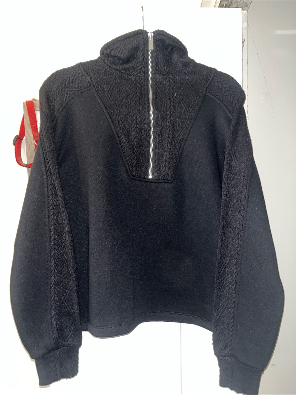 C&C California Black Quarter-Zip Turtleneck Sweatshirt. Crop. Size M